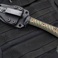 RMJ Tactical Utsidihi Fixed Blade- Dirty Olive G-10 Handle