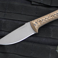 RMJ Tactical Utsidihi Fixed Blade- Hyena Brown G-10 Handle