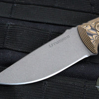 RMJ Tactical Utsidihi Fixed Blade- Hyena Brown G-10 Handle