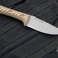 RMJ Tactical Utsidihi Fixed Blade- Hyena Brown G-10 Handle