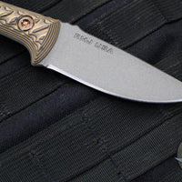 RMJ Tactical Utsidihi Fixed Blade- Hyena Brown G-10 Handle