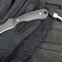 RMJ Gym Rat- Small EDC/Neck Knife- Graphite Black Finished- Black G-10 Handle