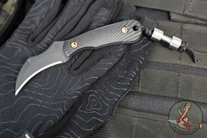 RMJ Gym Rat- Small EDC/Neck Knife- Graphite Black Finished- Black G-10 Handle
