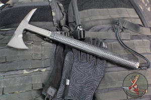 RMJ Shrike Tomahawk- 15.875" Model- S7 Steel- Black Handle Spike End
