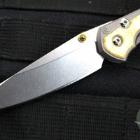 Chris Reeve Small Sebenza 31- Insingo Edge- Glass Blasted Titanium- Box Elder Wood Inlay S31-1126 in CPM MAGNACUT