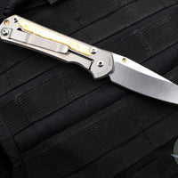 Chris Reeve Small Sebenza 31- Insingo Edge- Glass Blasted Titanium- Box Elder Wood Inlay S31-1126 in CPM MAGNACUT