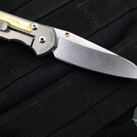 Chris Reeve Small Sebenza 31- Insingo Edge- Glass Blasted Titanium- Box Elder Wood Inlay S31-1126 in CPM MAGNACUT