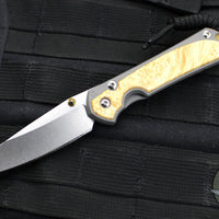 Chris Reeve Small Sebenza 31- Insingo Edge- Glass Blasted Titanium- Box Elder Wood Inlay S31-1126 in CPM MAGNACUT