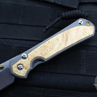 Chris Reeve Small Sebenza 31- Insingo Edge- Glass Blasted Titanium- Box Elder Wood Inlay S31-1126 in CPM MAGNACUT