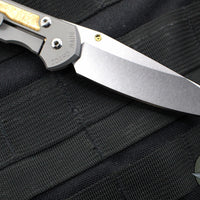 Chris Reeve Small Sebenza 31- Insingo Edge- Glass Blasted Titanium- Box Elder Wood Inlay S31-1126 in CPM MAGNACUT