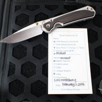 Chris Reeve Small Sebenza 31- Macassar Ebony Inlay- POLISHED Drop Point Blade S31-1636 In Magnacut V4