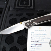 Chris Reeve Small Sebenza 31- Macassar Ebony Inlay- POLISHED Drop Point Blade S31-1636 In Magnacut V4