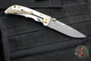 Spartan Blades- Harsey 3.25" Folder- Stonewashed Titanium- Chad Nichols Damascus Blade- Bronze HW SF10DMBZ