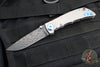 Spartan Blades- Harsey 3.25" Folder- Stonewashed Titanium- Chad Nichols Damascus Blade- Blue HW SF10DMBL v2