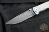 Spartan Blades- Harsey 3.25" Folder- Stonewashed Titanium- Chad Nichols Damascus Blade- Blue HW SF10DMBL v2