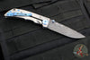 Spartan Blades- Harsey 3.25" Folder- Stonewashed Titanium- Chad Nichols Damascus Blade- Blue HW SF10DMBL v2