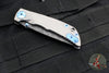 Spartan Blades- Harsey 3.25" Folder- Stonewashed Titanium- Chad Nichols Damascus Blade- Blue HW SF10DMBL v2