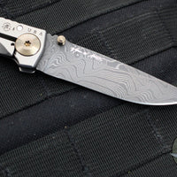 Spartan Blades- Harsey 3.25" Folder- Stonewashed Titanium- Chad Nichols Damascus Blade- Bronze HW SF10DMBZ