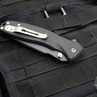 Spartan Blades Pallas Button Lock Flipper- Black Handle With Black Magnacut DLC Blade SF3BK