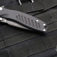 Spartan Blades Pallas Button Lock Flipper- Black Handle With Black Magnacut DLC Blade SF3BK