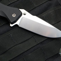 Spartan Blades Pallas Button Lock Flipper- Black Handle With Stonewash Blade SF3SW