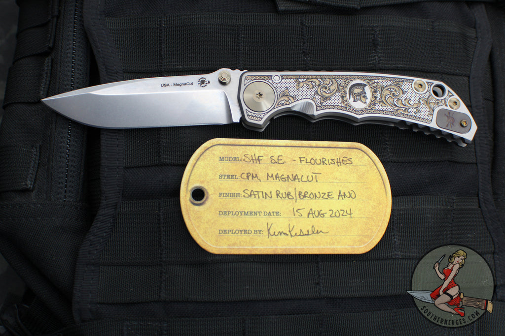 Spartan Blades- Harsey Folder- Special 2023/2024 Flourishes- Magnacut Satin Blade SF5-Flourishes