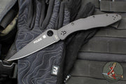Spyderco Police Folding Knife- Black Finished Stainless Steel Handle- Black Satin Blade C07BKP