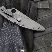 Spyderco Police Folding Knife- Black Finished Stainless Steel Handle- Black Satin Blade C07BKP