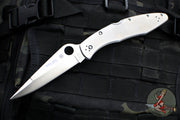 Spyderco Police Folding Knife- Stainless Steel Handle- Spear Point Satin Blade C07P