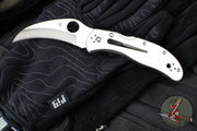 Spyderco Harpy Folding Knife- Stainless Steel Handle- Hawkbill Satin Blade C08P