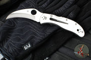 Spyderco Harpy Folding Knife- Stainless Steel Handle- Hawkbill Satin Blade C08P