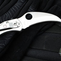 Spyderco Harpy Folding Knife- Stainless Steel Handle- Hawkbill Satin Blade C08P