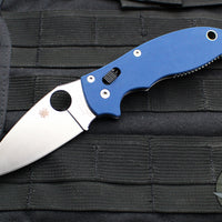 Spyderco Manix 2- Blue G-10 Handle- Satin CPM-SPY27 Steel Folder C101GPCBL2