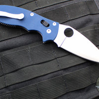 Spyderco Manix 2- Blue G-10 Handle- Satin CPM-SPY27 Steel Folder C101GPCBL2