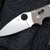 Spyderco Manix 2- Brown FRN Handle- Satin 15V Plain Edge Blade C101PBN15V2