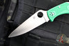 Spyderco Endura Green Handle Satin Flat Ground Lockback Knife C10FPGR