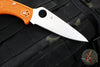 Spyderco Endura Orange Handle Satin Flat Ground Lockback Knife C10FPOR