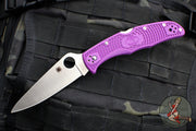 Spyderco Endura Locknack Folder- Purple Handle- Satin Flat Ground Blade C10FPPR