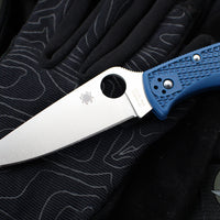 Spyderco Endura- Cobalt Blue FRN Handle- Satin SPY27 Steel Blade C10PCBL