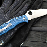 Spyderco Endura- Cobalt Blue FRN Handle- Satin SPY27 Steel Blade C10PCBL