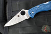 Spyderco Delica Flat Ground Lockback Folder- Cobalt Blue FRN Handle- Satin SPY27 Steel Blade