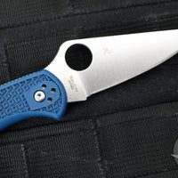 Spyderco Delica Flat Ground Lockback Folder- Cobalt Blue FRN Handle- Satin SPY27 Steel Blade