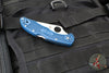 Spyderco Delica Flat Ground Lockback Folder- Cobalt Blue FRN Handle- Satin SPY27 Steel Blade