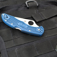 Spyderco Delica Flat Ground Lockback Folder- Cobalt Blue FRN Handle- Satin SPY27 Steel Blade