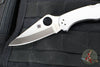 Spyderco Delica- Stainless Steel Handle- VG-10 Satin Flat Ground Plain Edge Blade C11P
