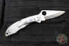 Spyderco Delica- Stainless Steel Handle- VG-10 Satin Flat Ground Plain Edge Blade C11P