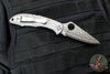 Spyderco Delica- Titanium Handle- Damascus Flat Ground Blade Lockback C11TIPD v1