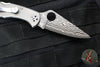 Spyderco Delica- Titanium Handle- Damascus Flat Ground Blade Lockback C11TIPD v1