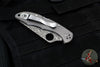 Spyderco Delica- Titanium Handle- Damascus Flat Ground Blade Lockback C11TIPD v1