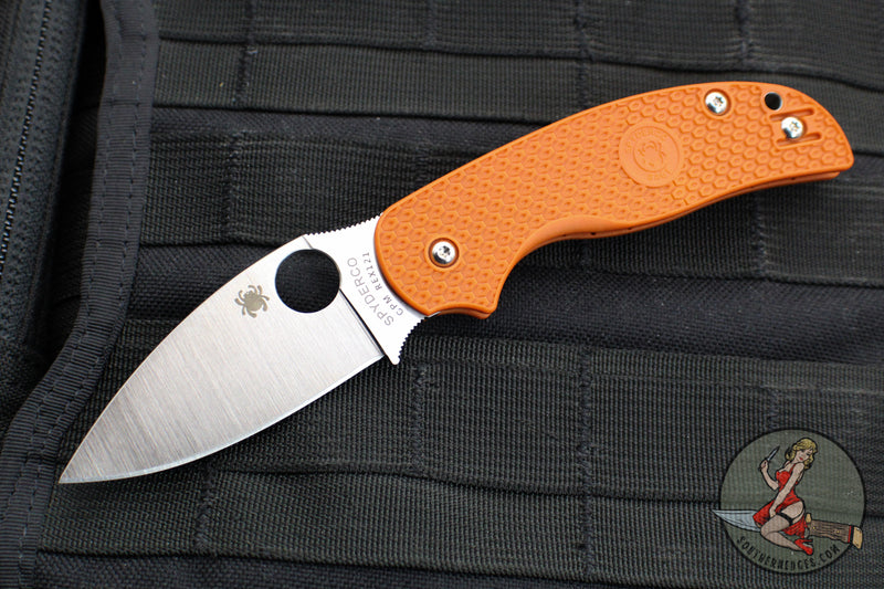 Spyderco Sage 5- Burnt Orange FRN Handle- Satin CPM-REX 121 Steel